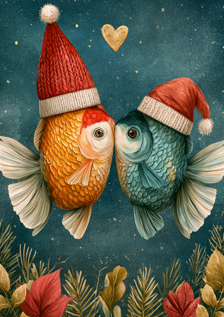 Christmas Cuddles: Vissen | Kaart Fripperies