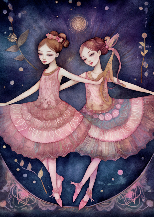 Ballet Dancers: Twinning | Kaart Fripperies