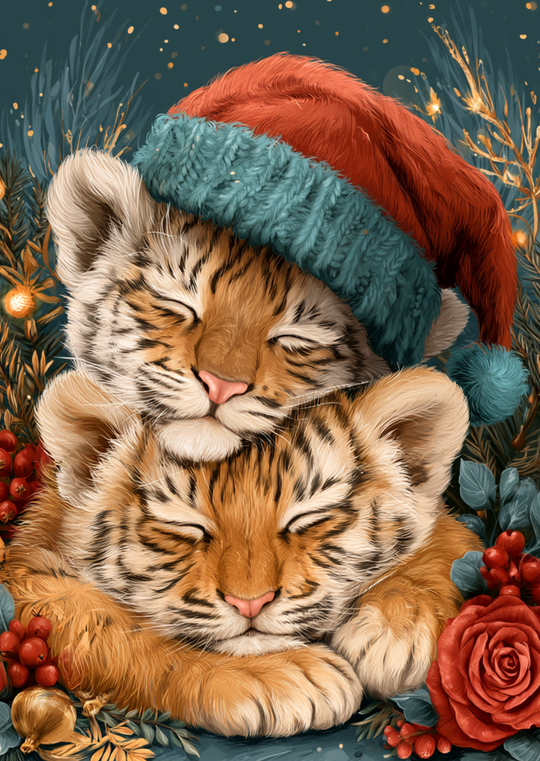 Christmas Cuddles: Welpjes | Kaart Fripperies