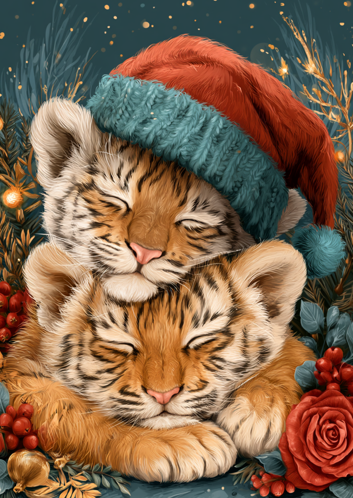 Christmas Cuddles: Welpjes | Kaart Fripperies