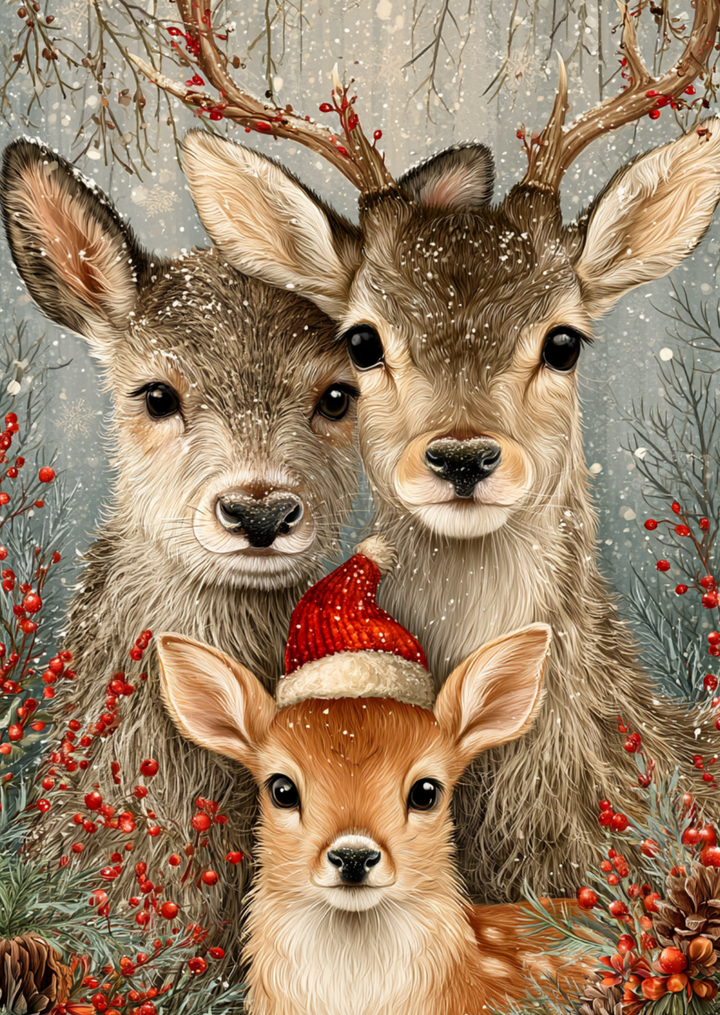 Christmas Cuddles: Hertjes | Kaart Fripperies