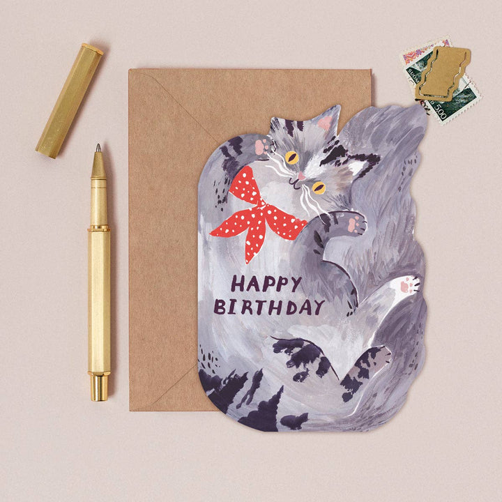 Bandana-kat verjaardagskaart | Verjaardagskaarten voor kattenliefhebbers