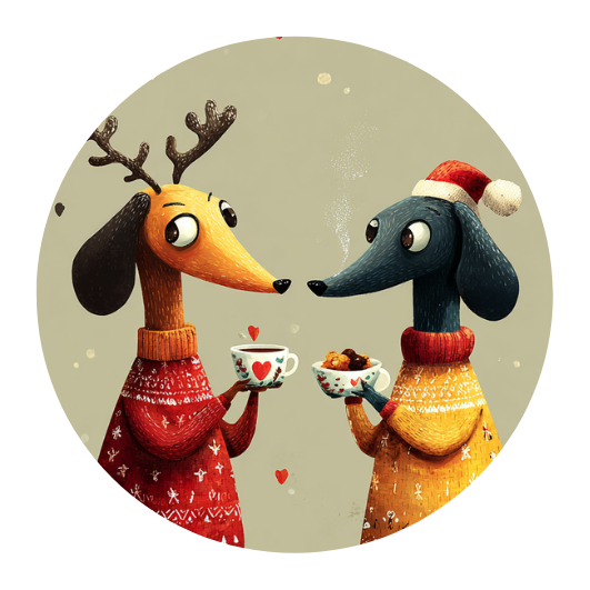 Celebrating Togetherness: Dogs sharing warmth | Sluitstickers 10st.