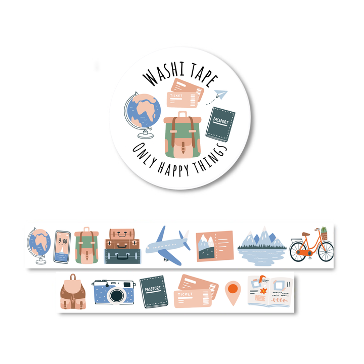 Washi-tape Laten we reizen | Washitape Only Happy Things