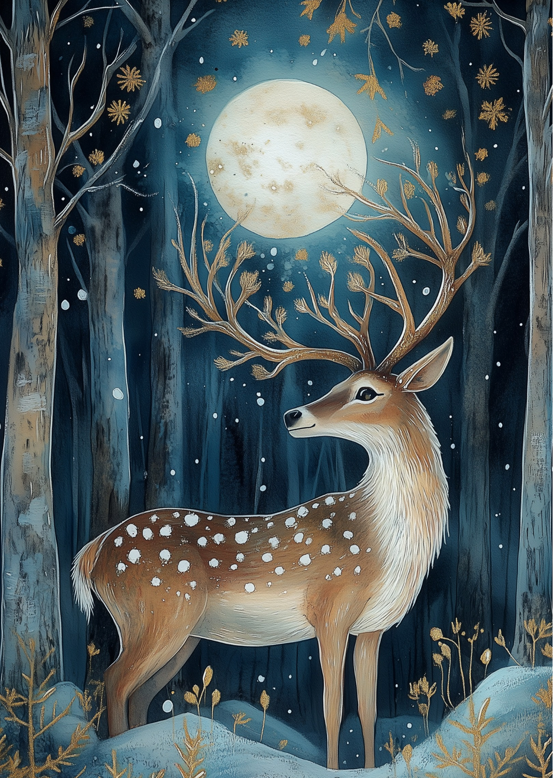 Moonlight Animals: Hert | Kaart Fripperies