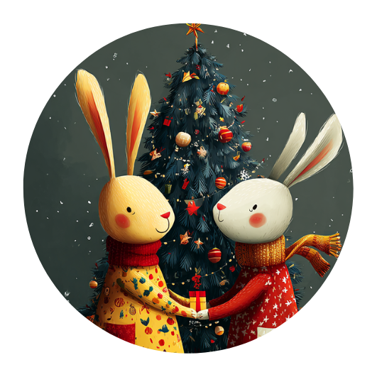 Celebrating Togetherness: Bunnies Christmas Gift | Sluitstickers 10st.