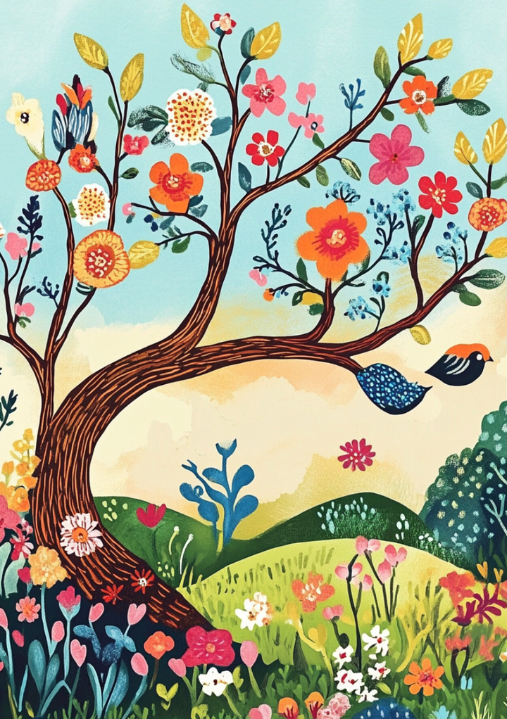 De boom die altijd bloeit |  Cadeaukaart Fripperies