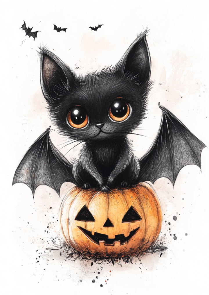 Spooktacular Halloween: Bat Cat | Kaart Fripperiest
