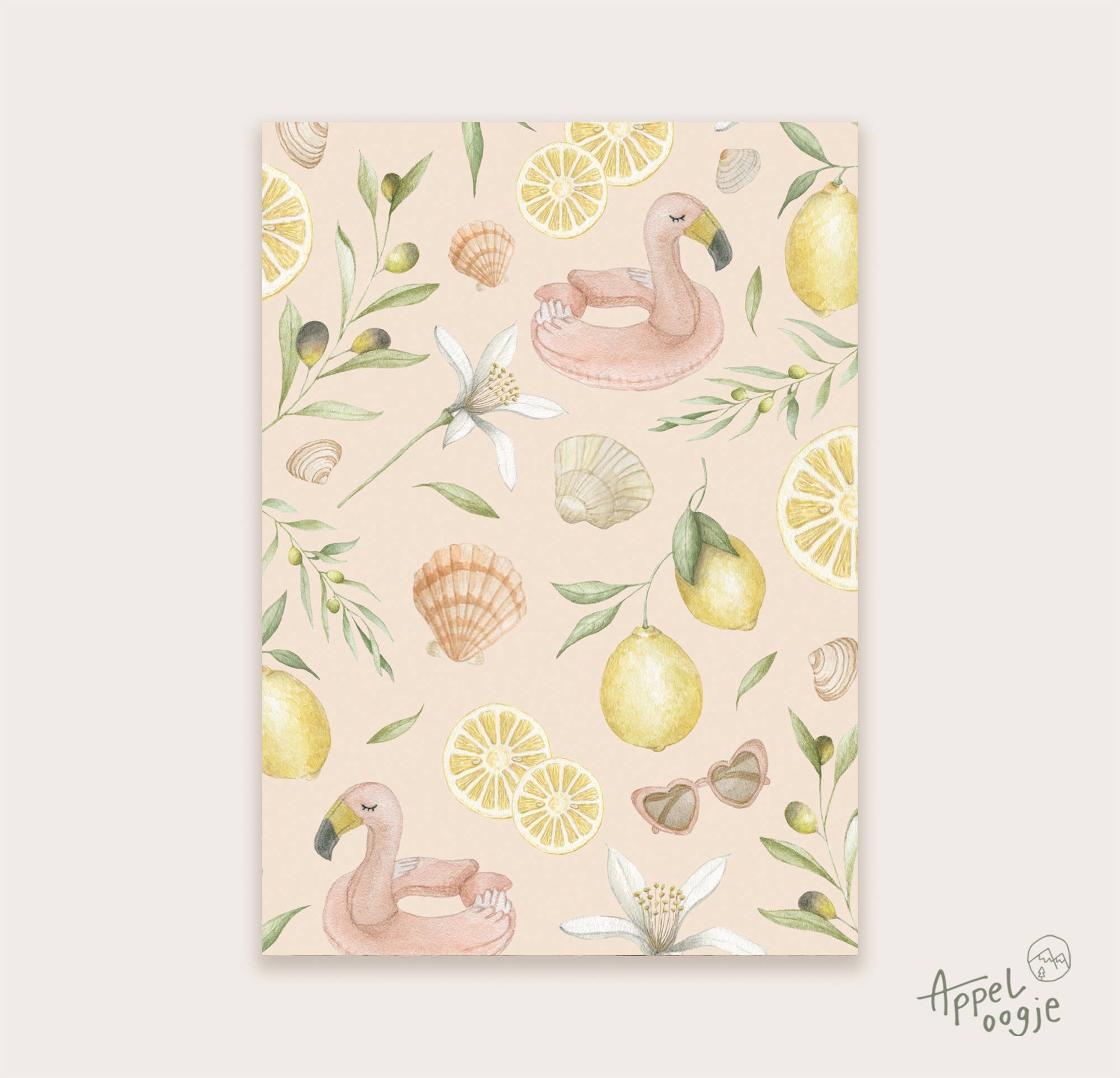 Ansichtkaart zomerpatroon  | Kaart Appeloogje