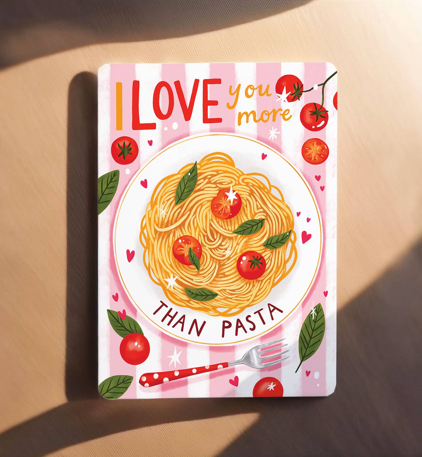 Kaart liefde valentijn I love you pasta grappig ansichtkaart