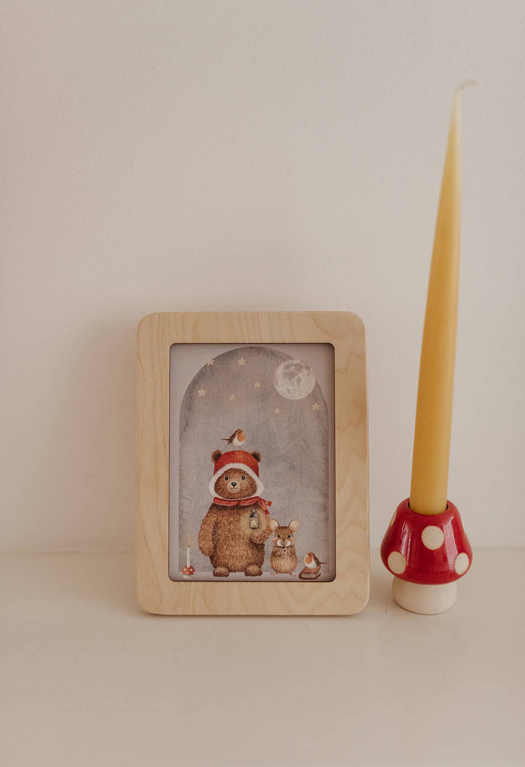 Ansichtkaart beer met muis | Kaart Appeloogje