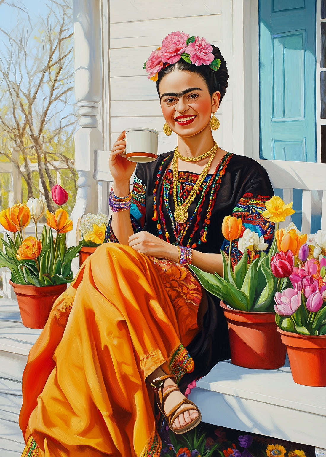 Frida Kahlo: Sitting at the Porch | Kaart Fripperies