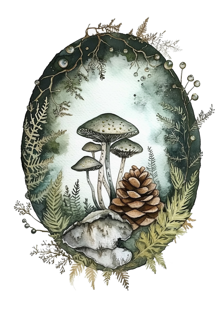 Enchanted Mushrooms: Enchanted Green | Kaart Fripperies