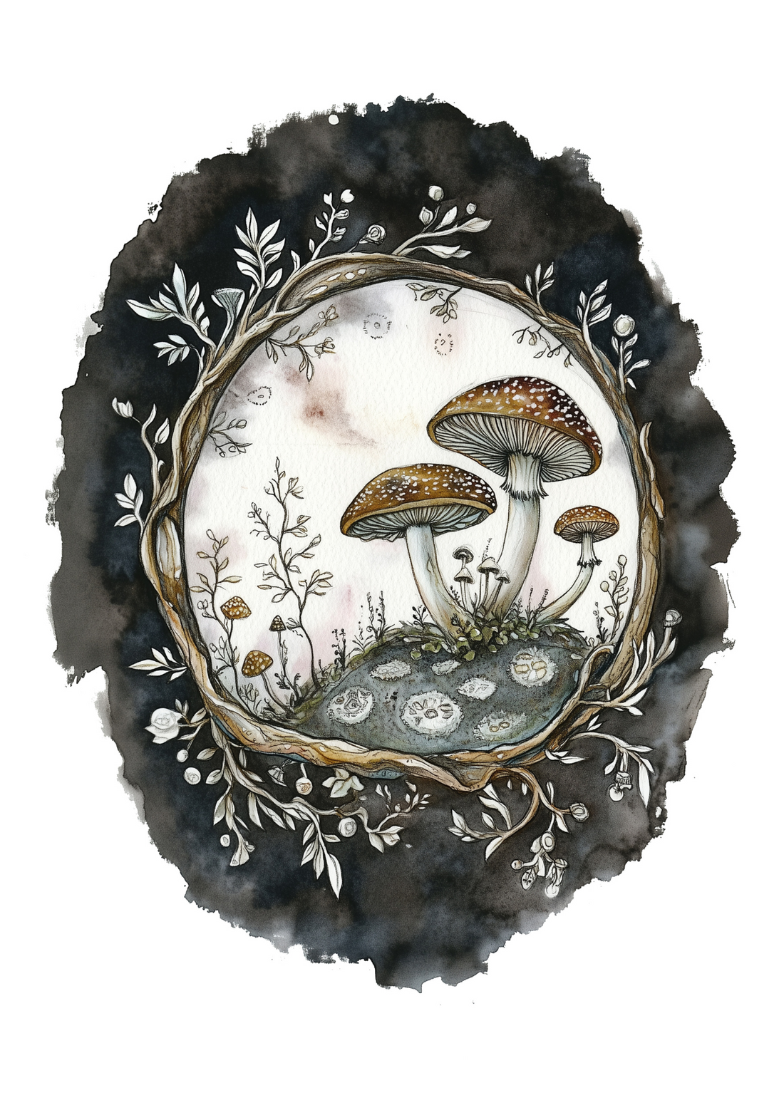 Enchanted Mushrooms: Night forest | Kaart Fripperies