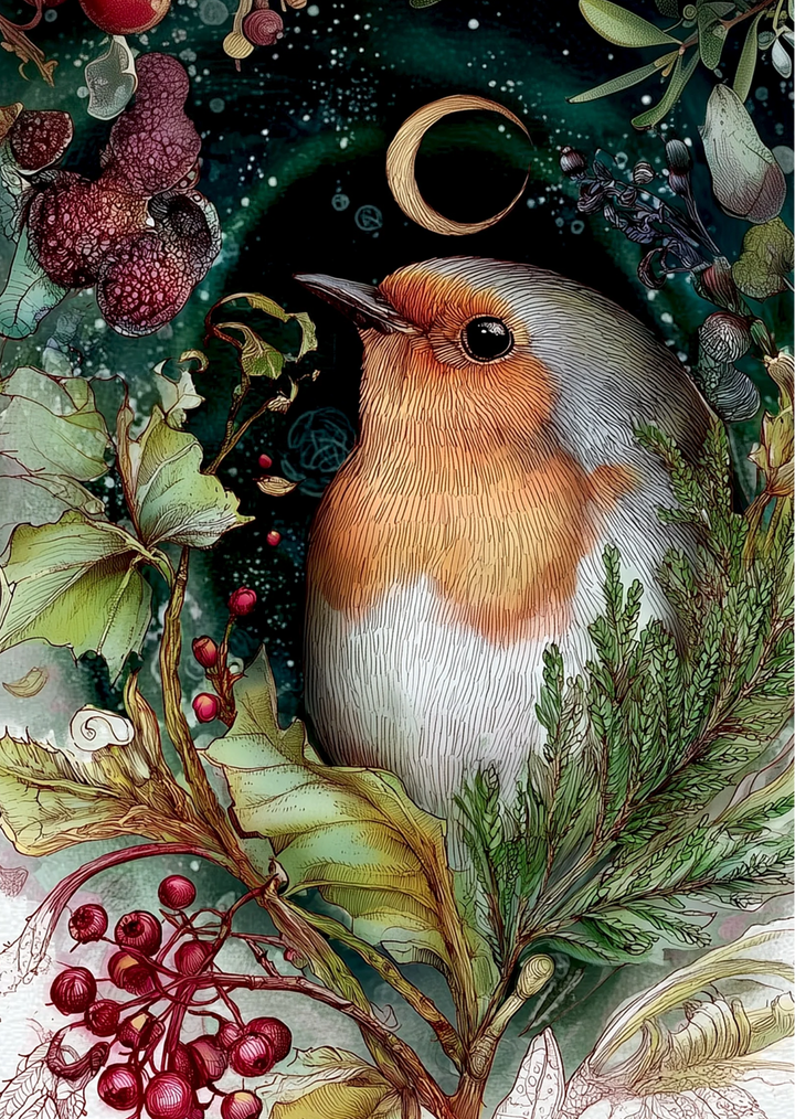 Christmas Woodlands: Roodborstje | Kaart Fripperies