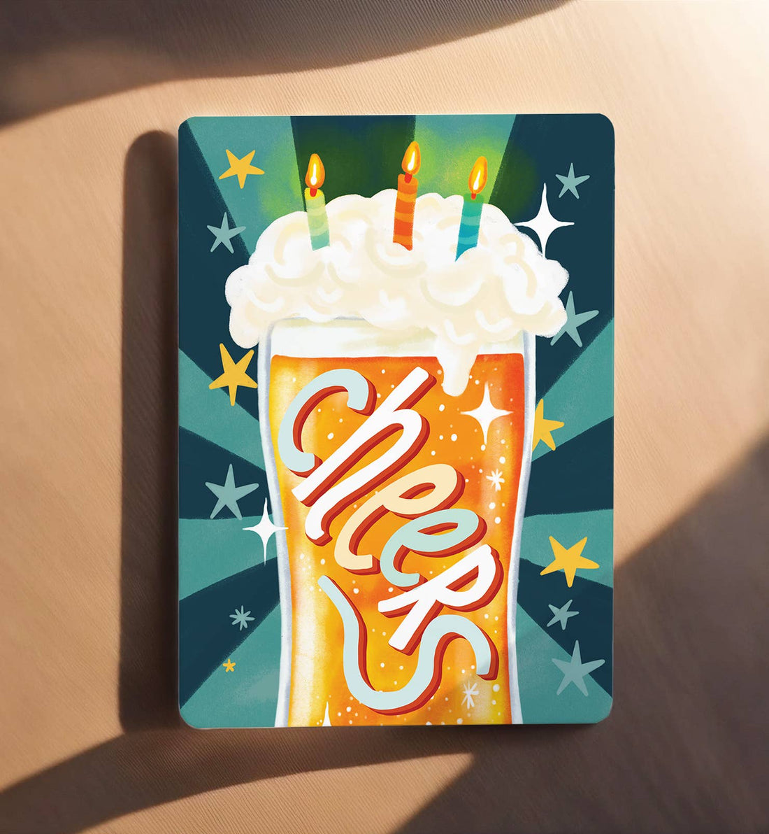 Kaart felicitatie gefeliciteerd bier cheers man | Kaart Aniet Illustration
