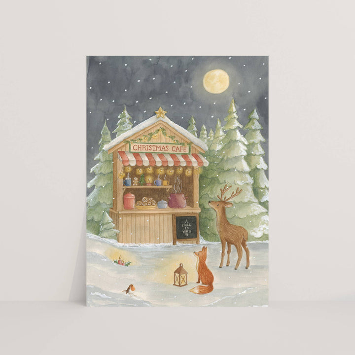 Ansichtkaart "Christmas café" | Kaart Appeloogje