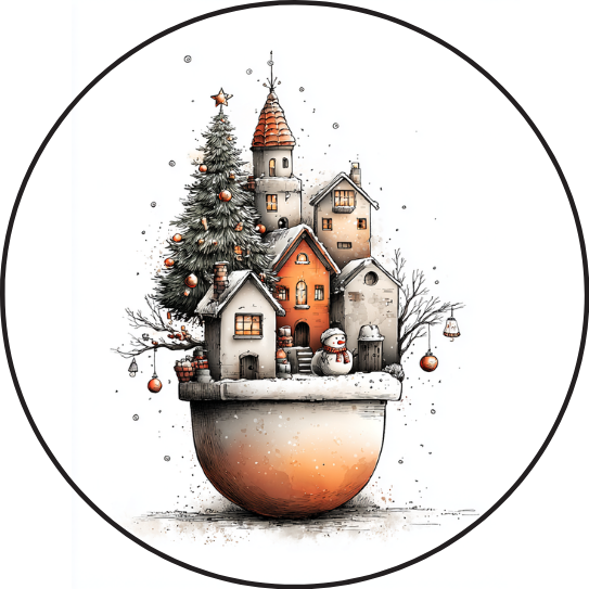 The Magic Snow Globe Town | Sluitstickers 10st.