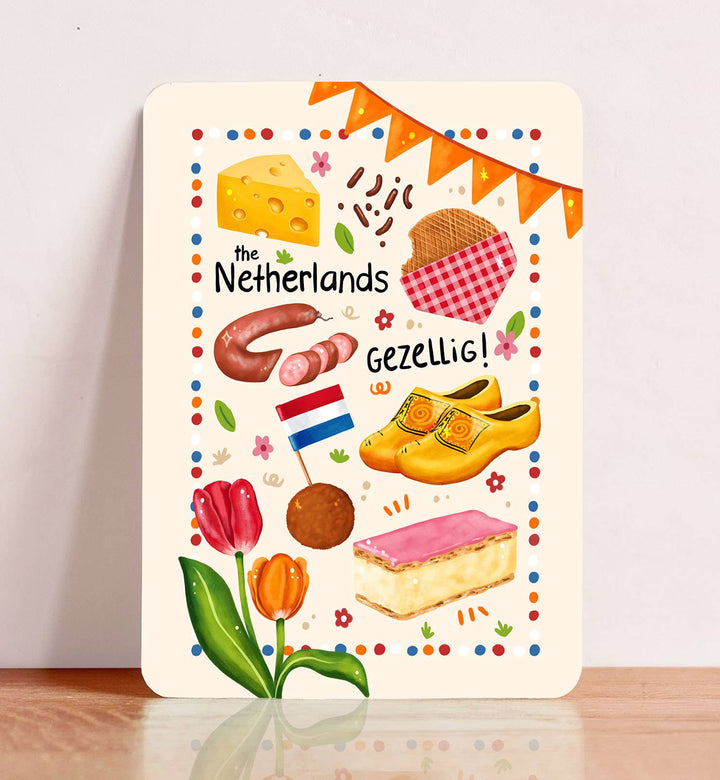 Kaart Nederlands groetjes uit Holland gezellig | Kaart Aniet Illustration