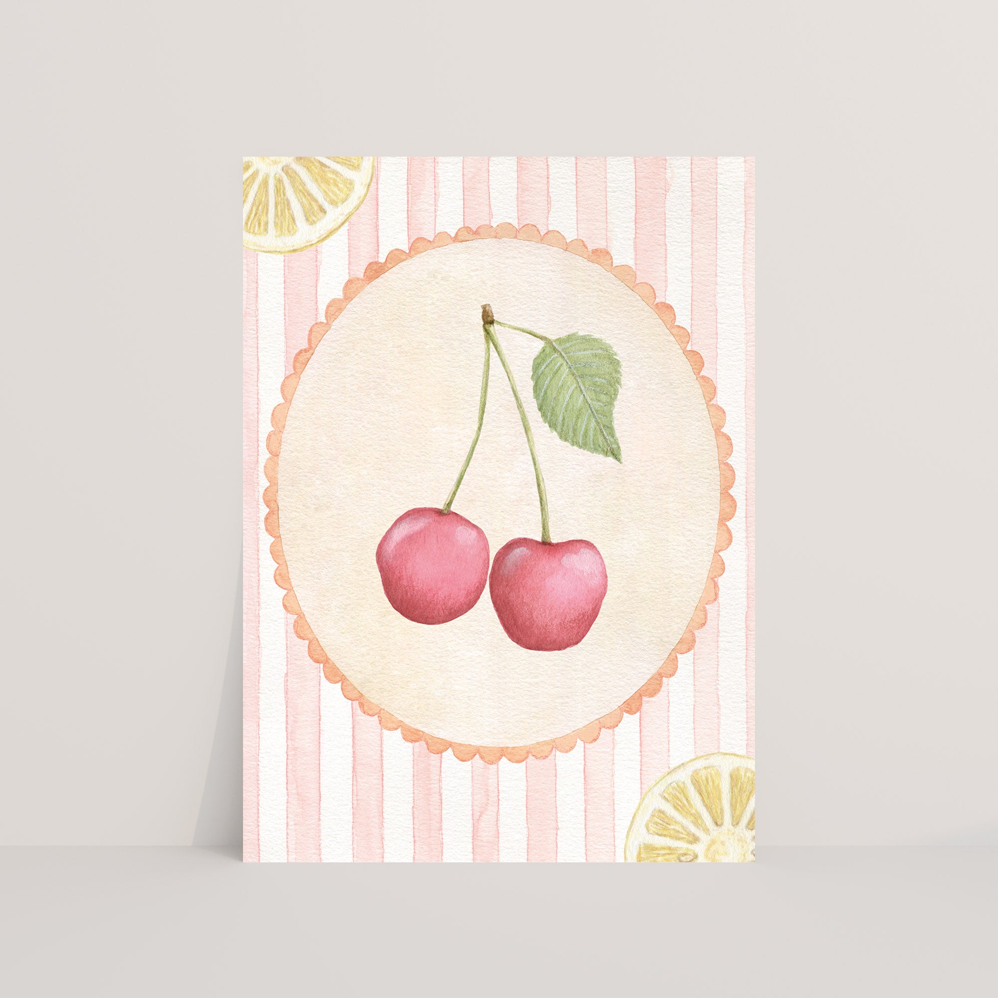 Ansichtkaart kersen met citroenen | Kaart Appeloogje