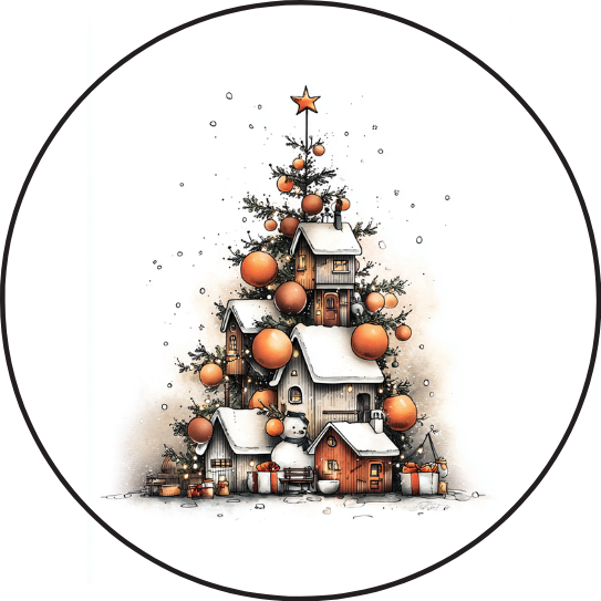 The Christmas Tree Village | Sluitstickers 10st.