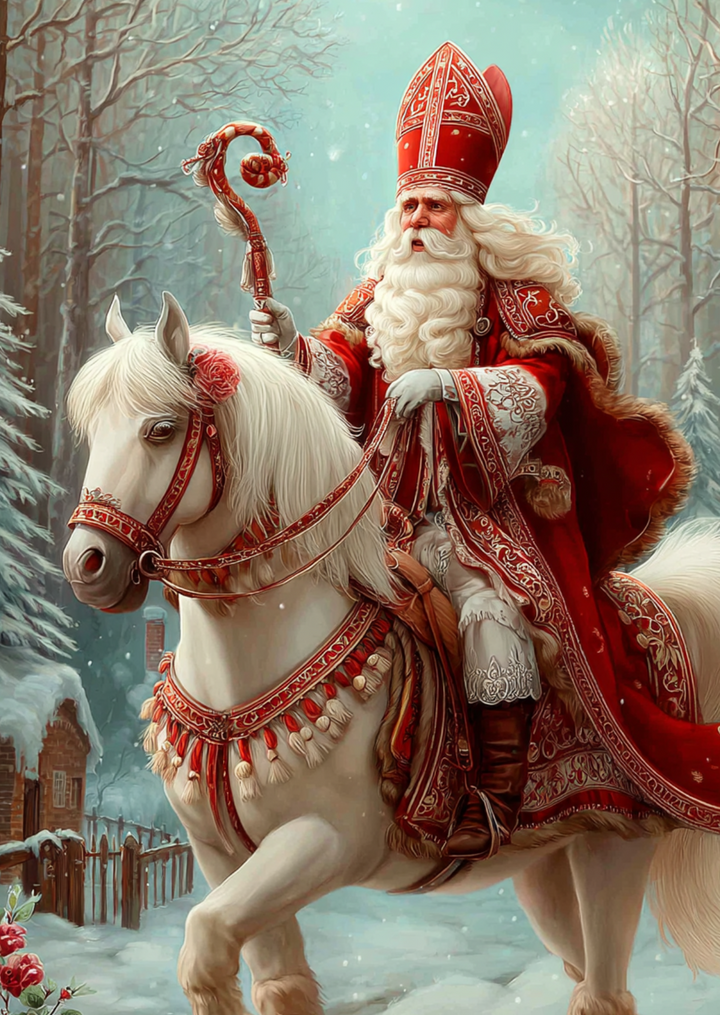 Sinterklaas in winterbos (1) | Kaart Fripperies