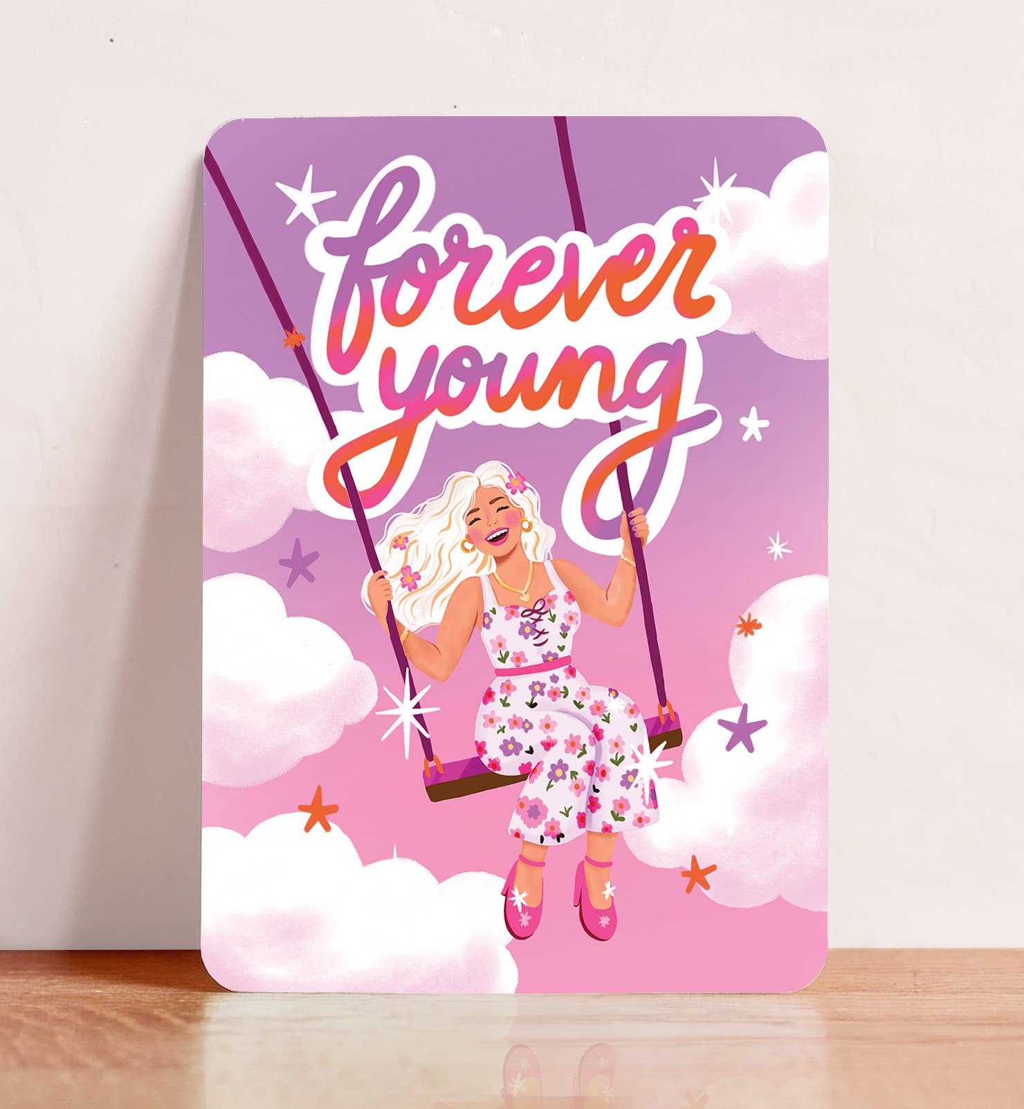 Kaart felicitatie forever young verjaardag | Kaart Aniet Illustration
