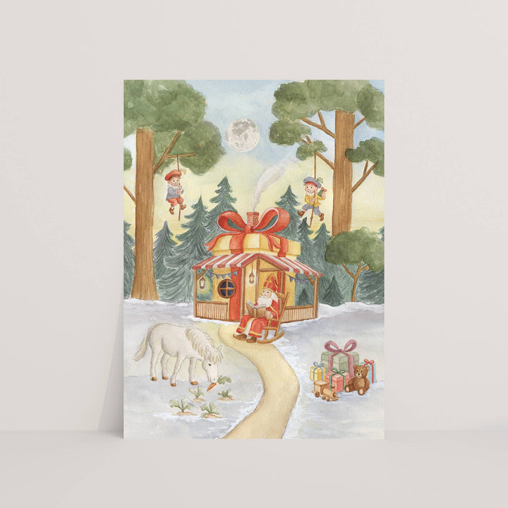 Ansichtkaart Sinterklaas in het bos | Kaart Appeloogje