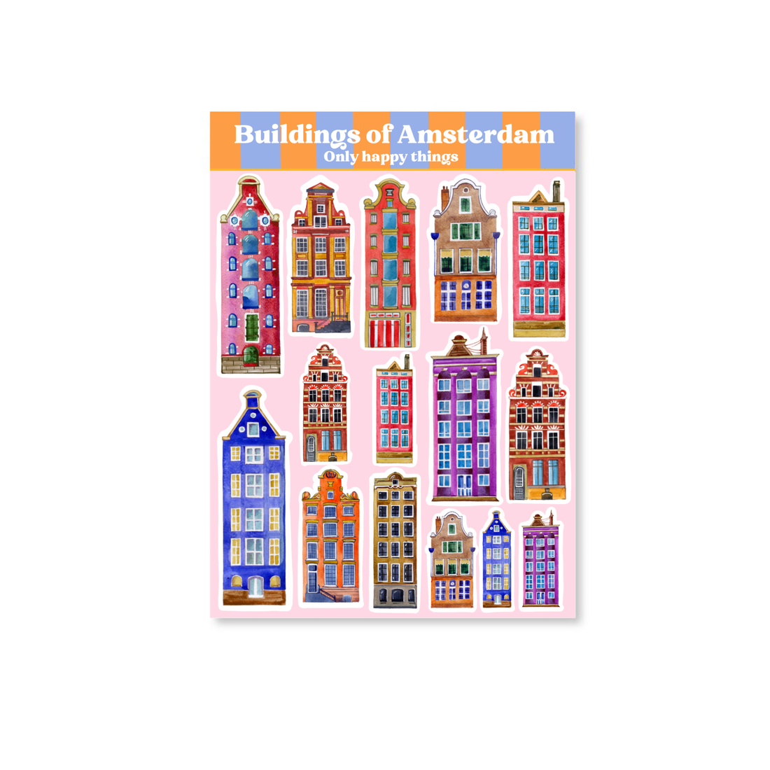 Stickersheet Gebouwen van Amsterdam A6 | Stickervel Only Happy Things