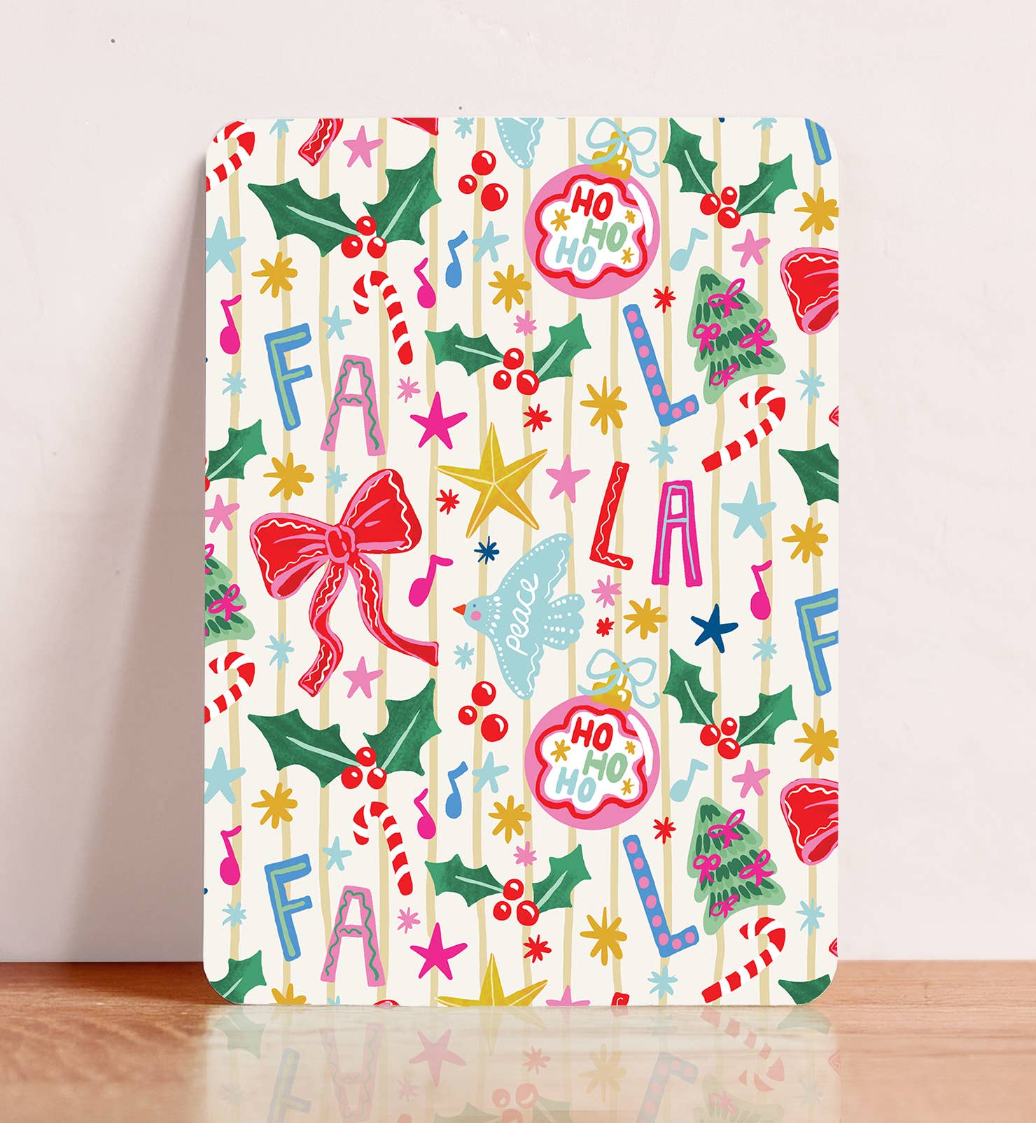 Kaart Kerstkaart Fa La La kerst ornament vogel| Kaart Aniet Illustration