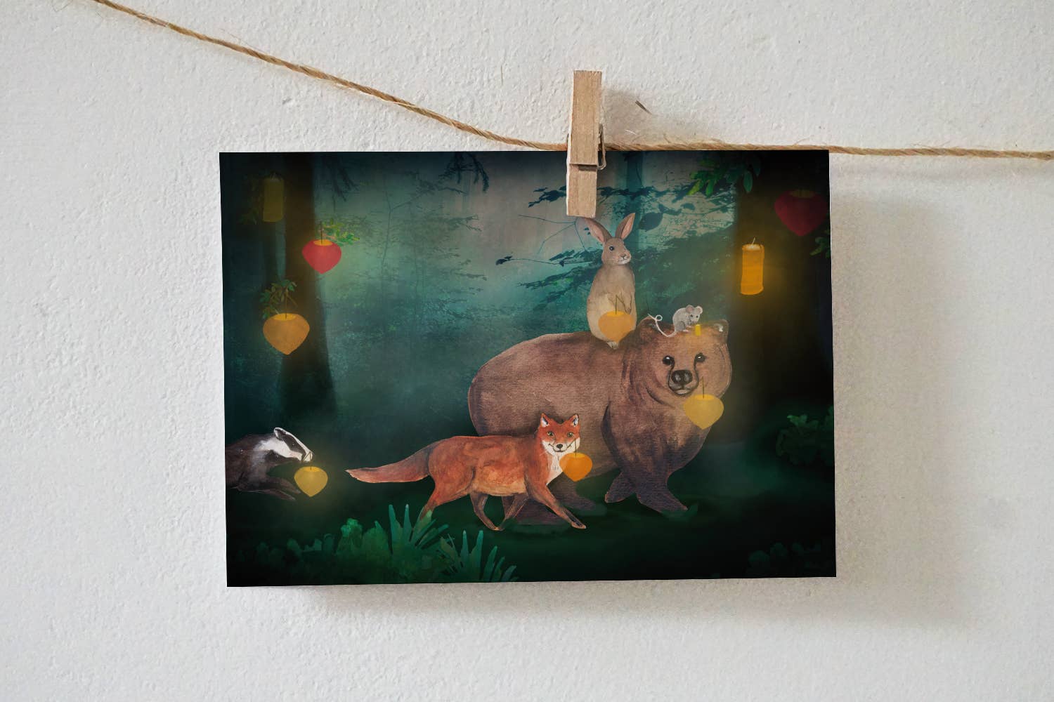 Kaart Lichtjes in de nacht | Kaart Lotte Drouen