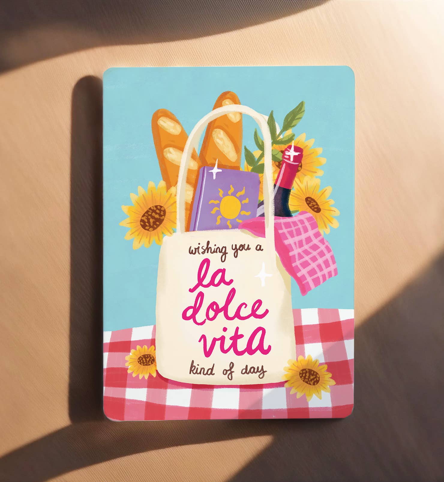 Kaart La Dolce Vita tas wijn boek zomer zomaar | Kaart Aniet Illustration