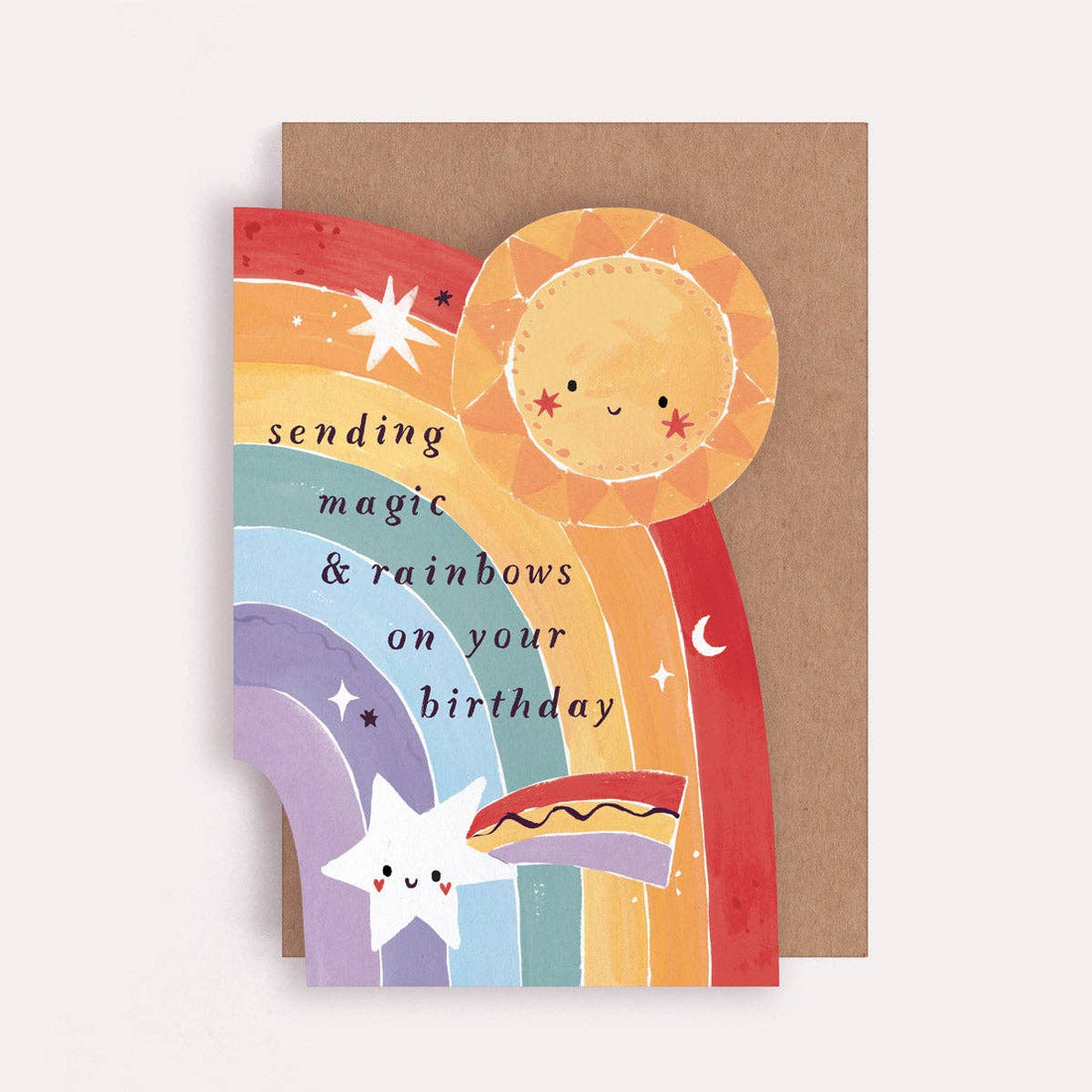 Kinderverjaardagskaart met regenboog