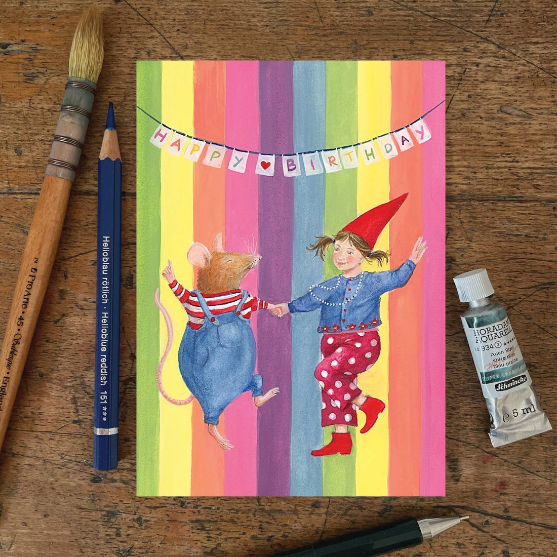 Gelukkige verjaardag | Kaart Mhairi Hellbrandt Illustration