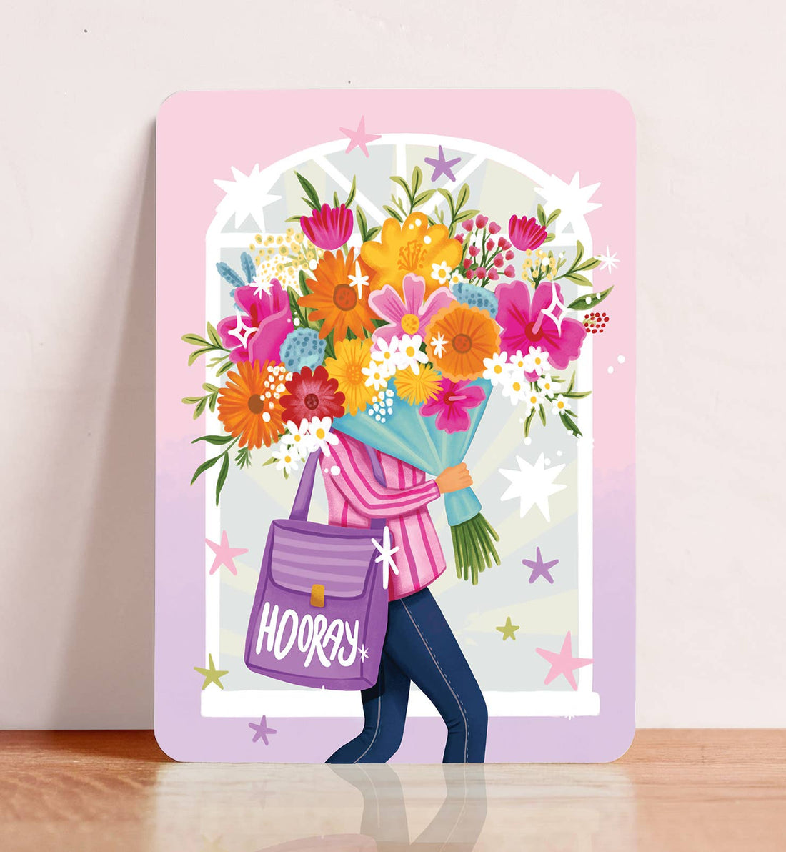 Kaart felicitatie vrouw boeket bloemen zomaar | Kaart Aniet Illustration