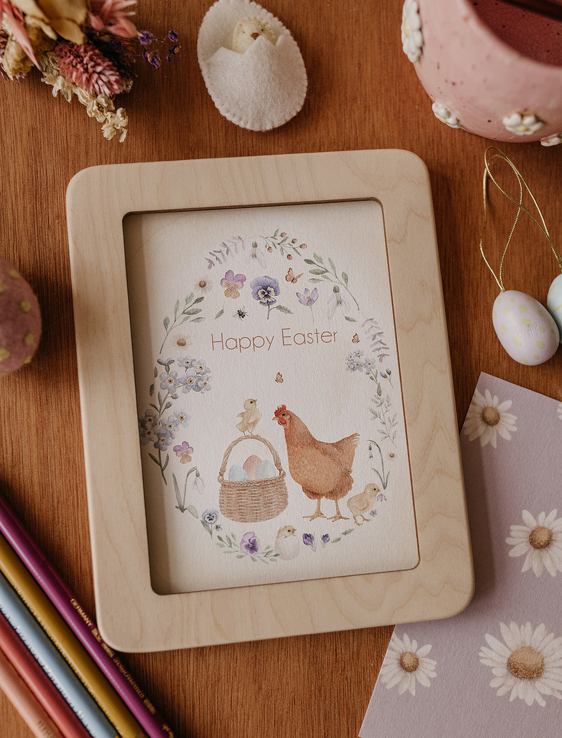 Ansichtkaart "Happy Easter" kip | Kaart Appeloogje