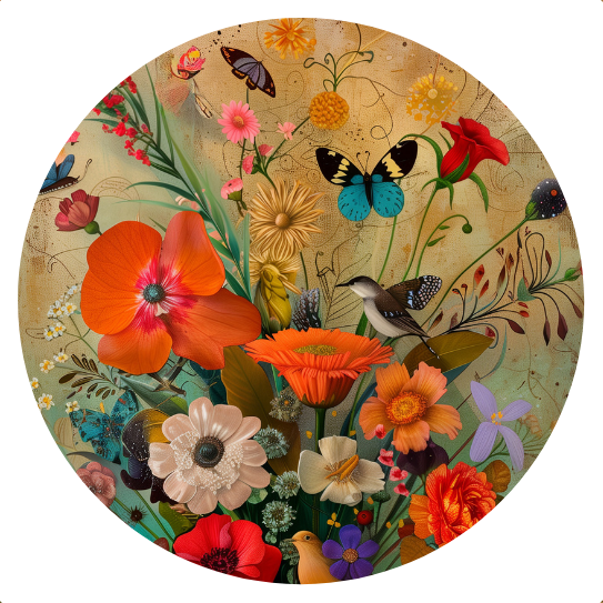 Flower Vintage Bouquet | Sluitstickers 10st.