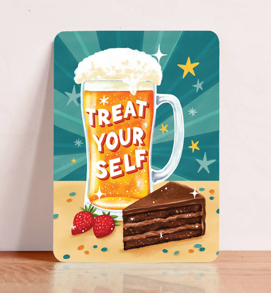 Kaart felicitatie man treat yourself verjaardag | Kaart Aniet Illustration