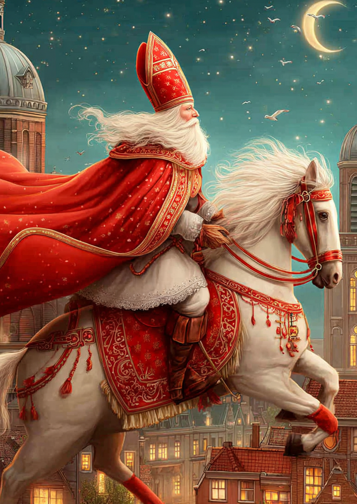Sinterklaas bij maanlicht | Kaart Fripperies