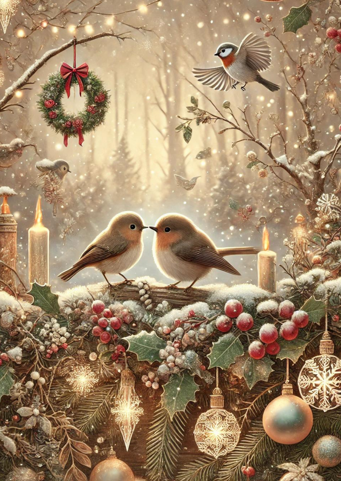 Winter wonderland: Winterse vogels | Kaart Fripperies