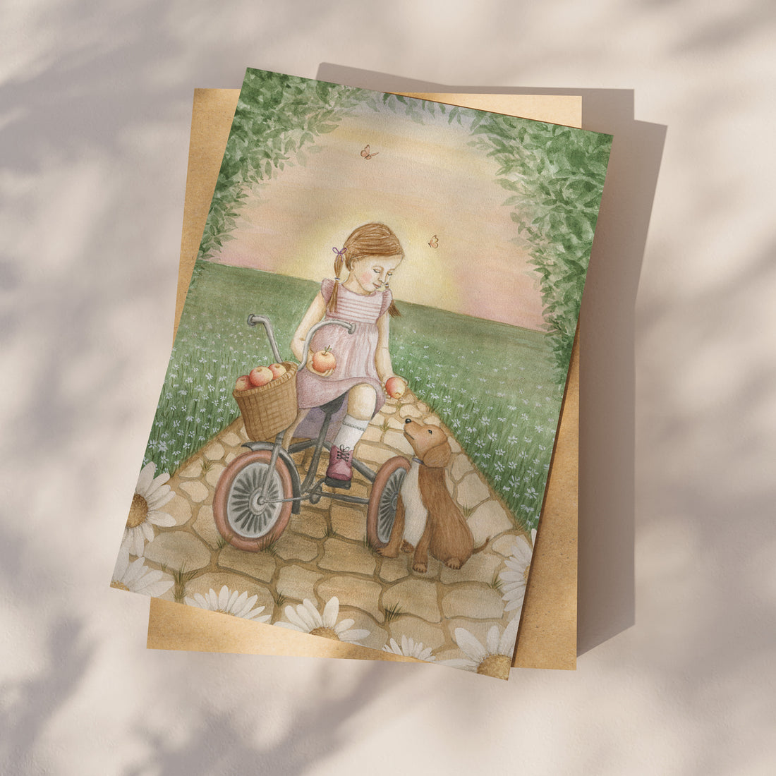 Ansichtkaart meisje met appels | Kaart Appeloogje