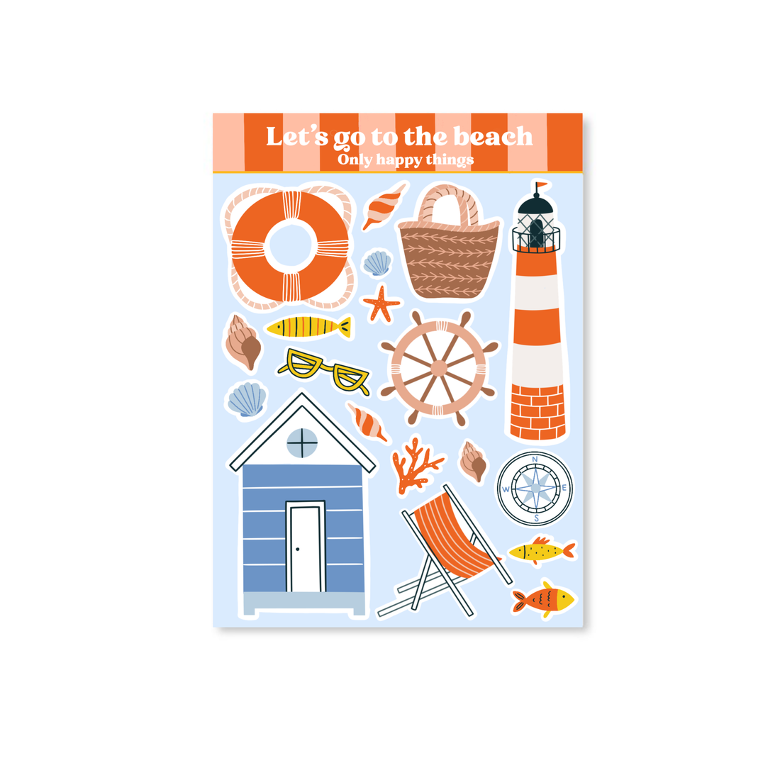 Stickersheet Laten we naar het strand gaan A6 | Stickervel Only Happy Things
