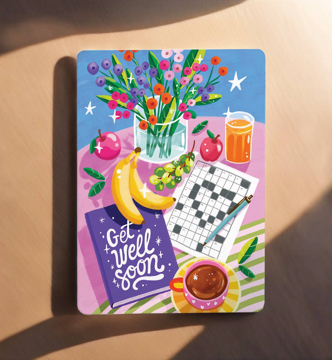 Kaart Get well soon beterschap bloemen fruit | Kaart Aniet Illustration