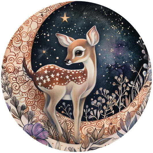 Moon Animals: Hert | Sluitstickers 10st.