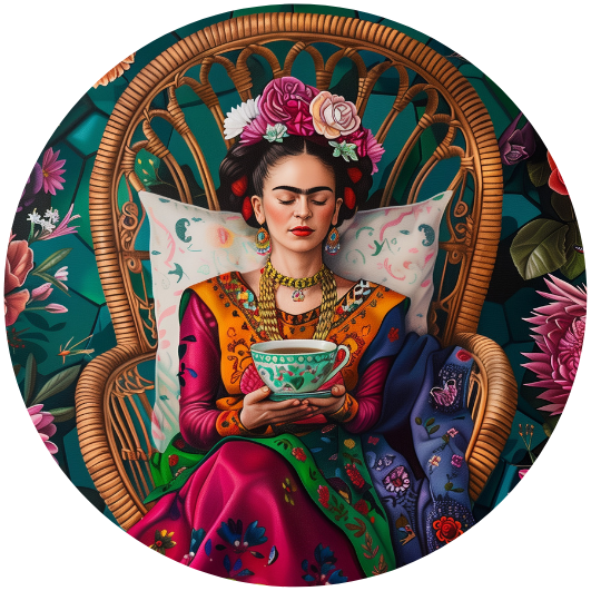 Frida Kahlo: Theekopje | Sluitstickers 10st.