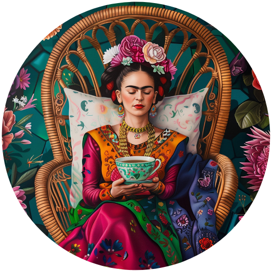 Frida Kahlo: Teetasse | Verschlussaufkleber 10 Stk.