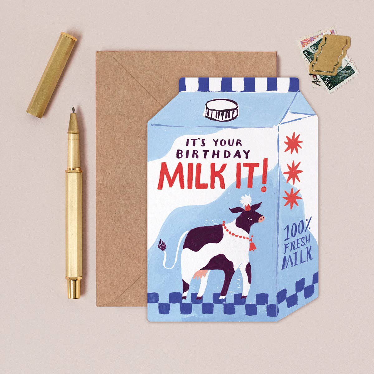 Milk It-verjaardagskaart | Grappige woordspeling-verjaardagskaarten
