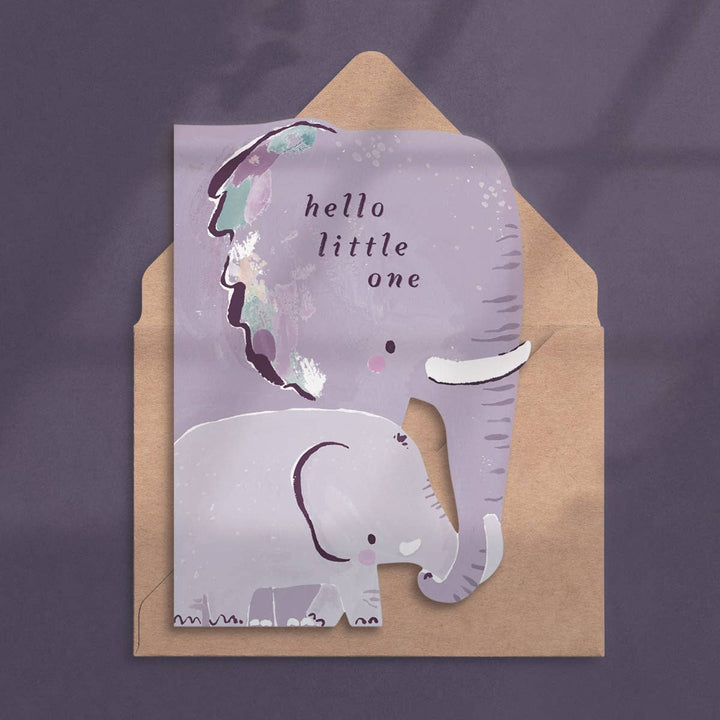 Elephant New Baby-kaart | Nieuwe ouderkaart | Babykaarten
