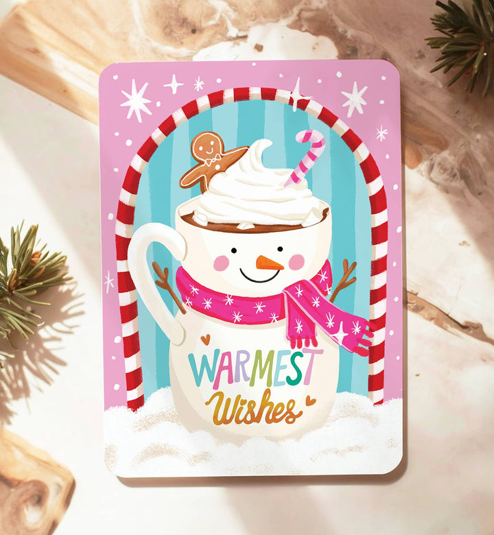 Kaart Kerstkaart chocolademelk warmest wishes | Kaart Aniet Illustration