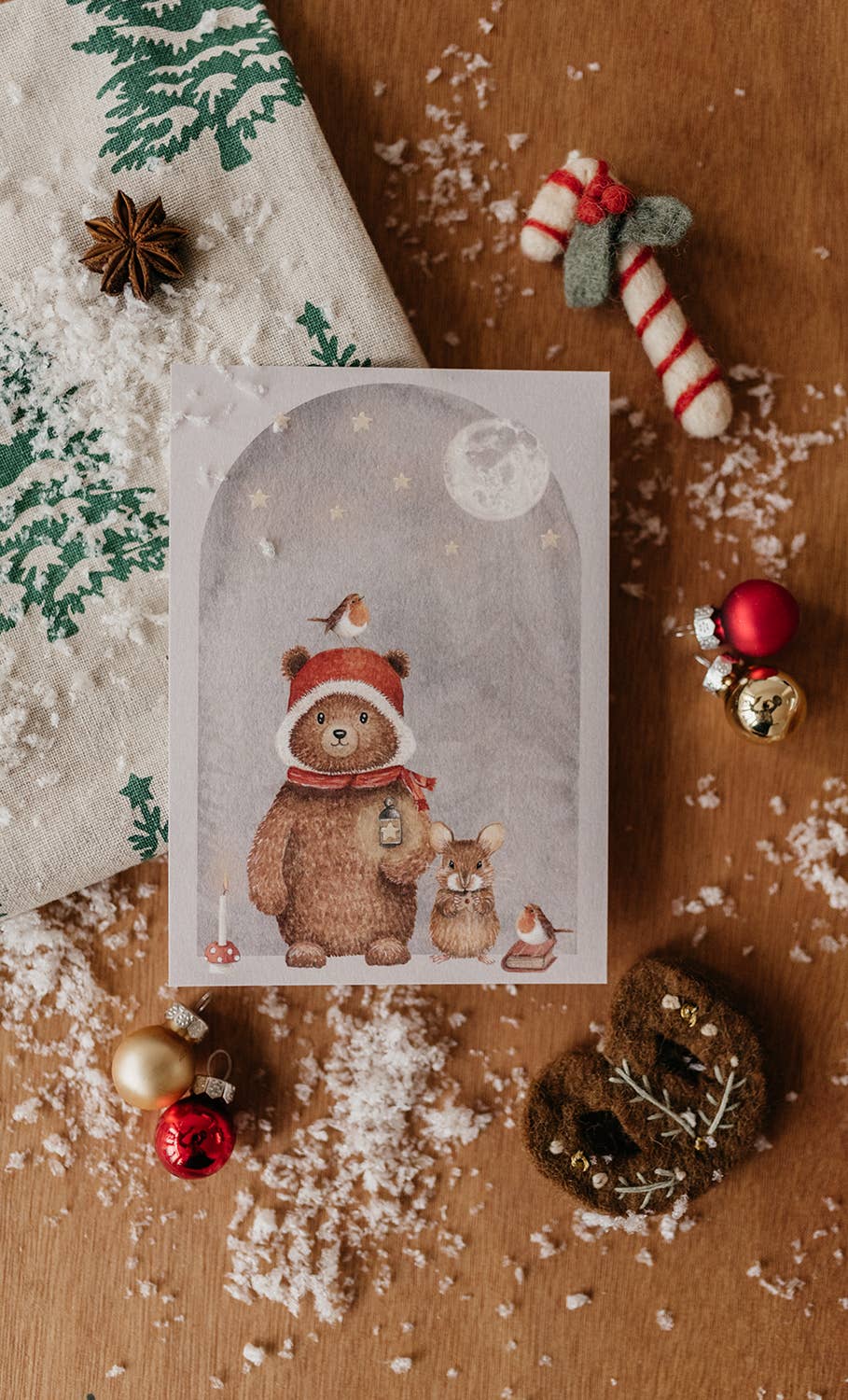 Ansichtkaart beer met muis | Kaart Appeloogje